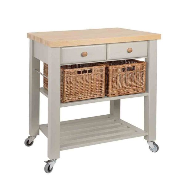 Lambourn 2 Drawer French Grey/ Natural