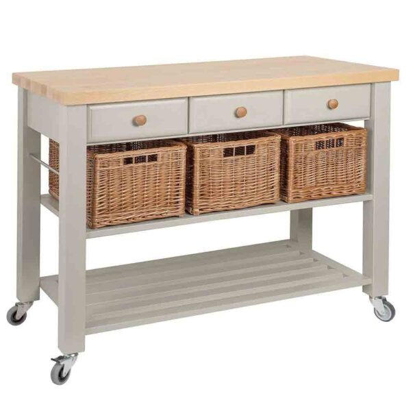 Lambourn 3 Drawer French Grey/ Natural