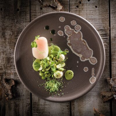 Matt Black Plate 22cm w/ Drips