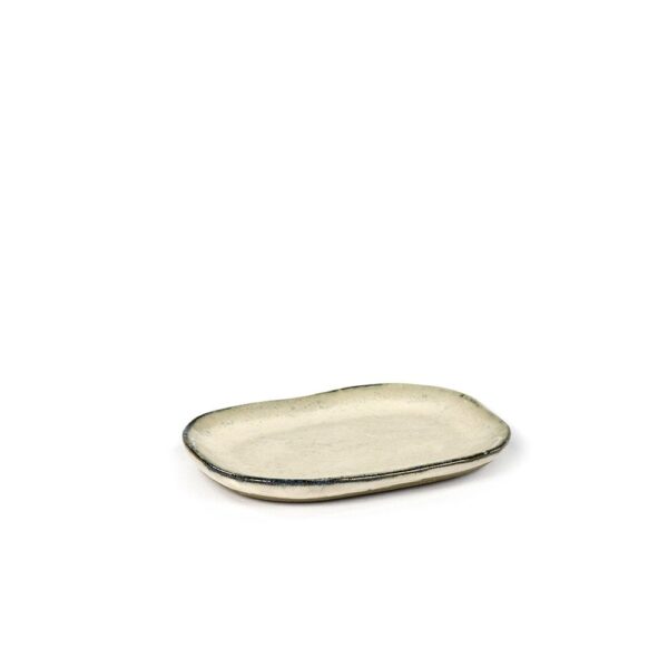 Merci Rect Plate 9.8x6.5cm - Off White