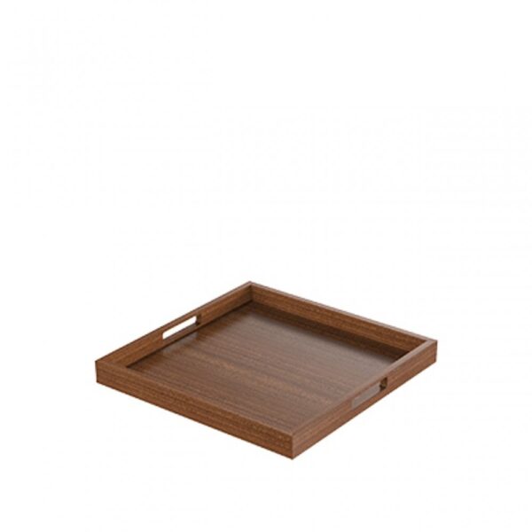 Modern Drinks Tray 40x40x4cm - Mahogany