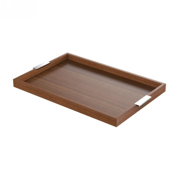 Modern Tray S/S Handles 62x40cm-Mahogany