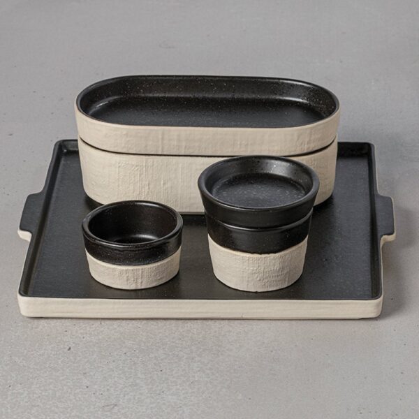Notos Deep Oval Tray 18cm-Latitude Black