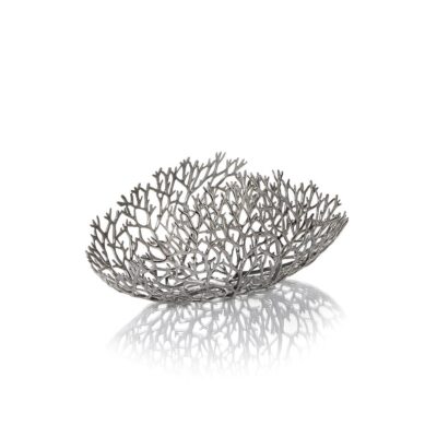 Oblong Basket 32x13cm(h)-Pewter Alloy