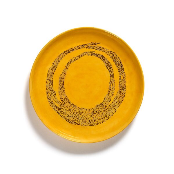 Ottolenghi Plate 35cm Yellow-Black Swirl