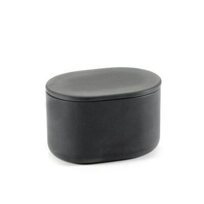 Oval Box w/Lid Cose 10.2x7cm - Dark Grey