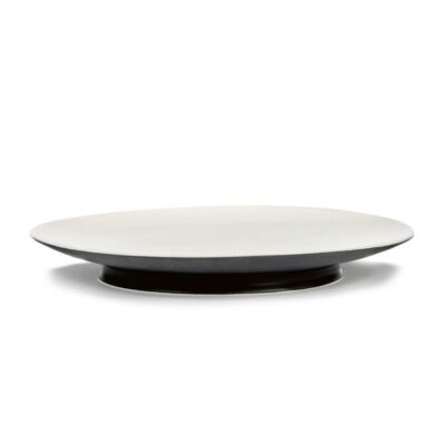 Plate black/white RA L28 W28 H3.3cm