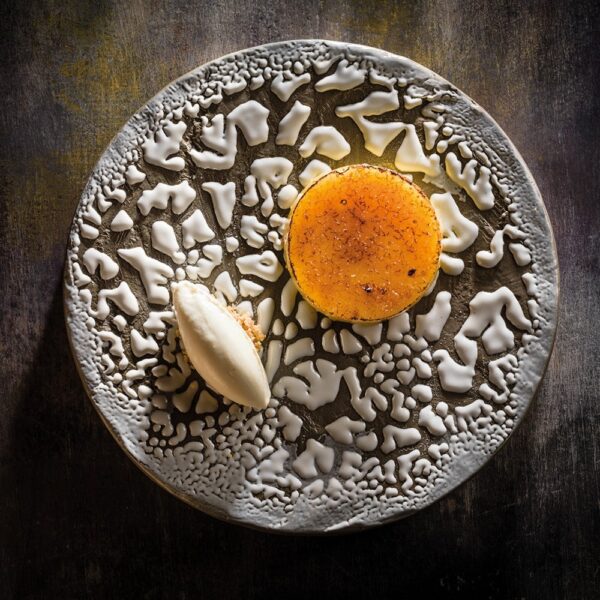 Platform Plate 20x2.5cm(h)-Shrink Glaze