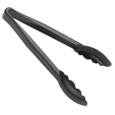 Polycarb Black Scallop Grip Tongs 230mm