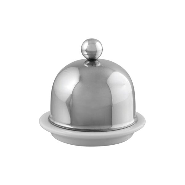 Porcelain Butter Dish with S/S Lid