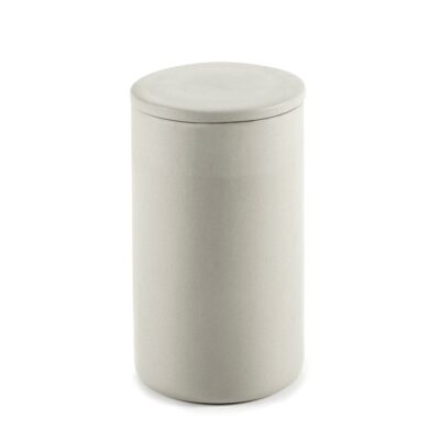 Round Box w/Lid Cose 7x12.6 (h) - Beige