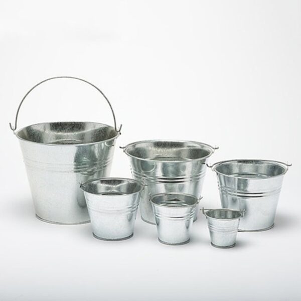 Silver Metal Bucket 10cm(h)