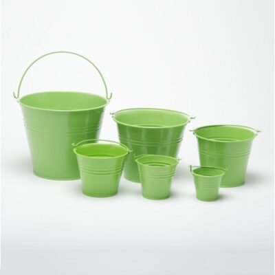 Soft Lime Metal Bucket 12cm(h)