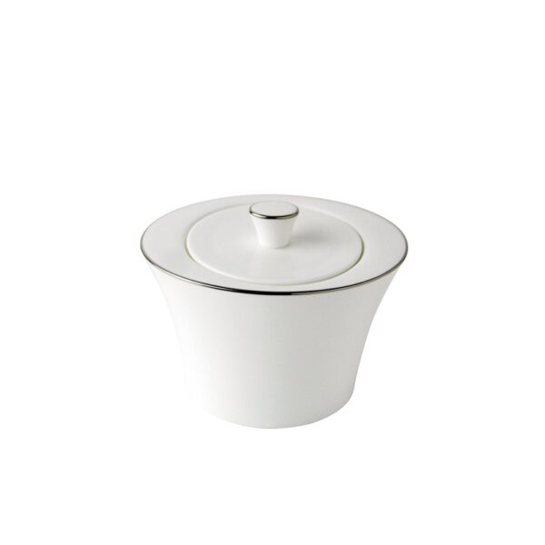 Sugar Bowl and Lid with Platinum Line