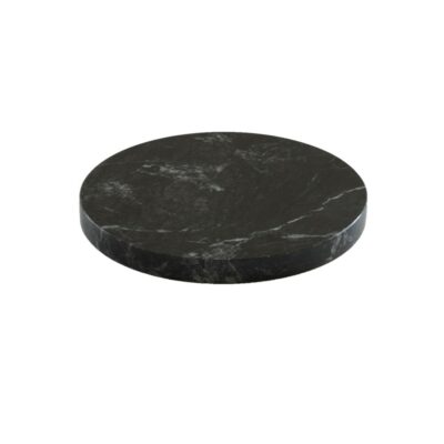 Tilt Black Marble Round Plinth 21.8cm