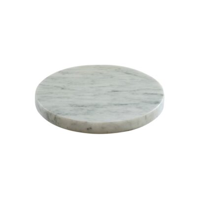 Tilt White Marble Round Plinth 21.8cm