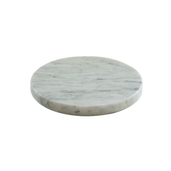 Tilt White Marble Round Plinth 21.8cm