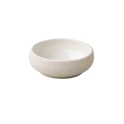 Vulcanic White Curved Bowl 13.5x5cm
