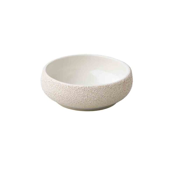 Vulcanic White Curved Bowl 13.5x5cm