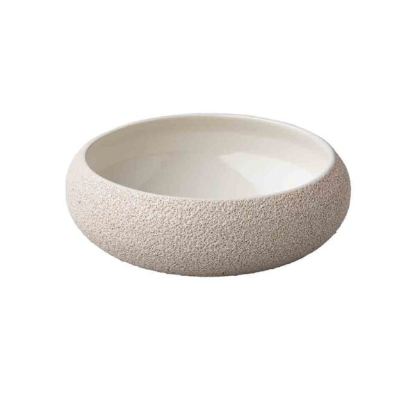 Vulcanic White Curved Bowl 19.5x6.7cm