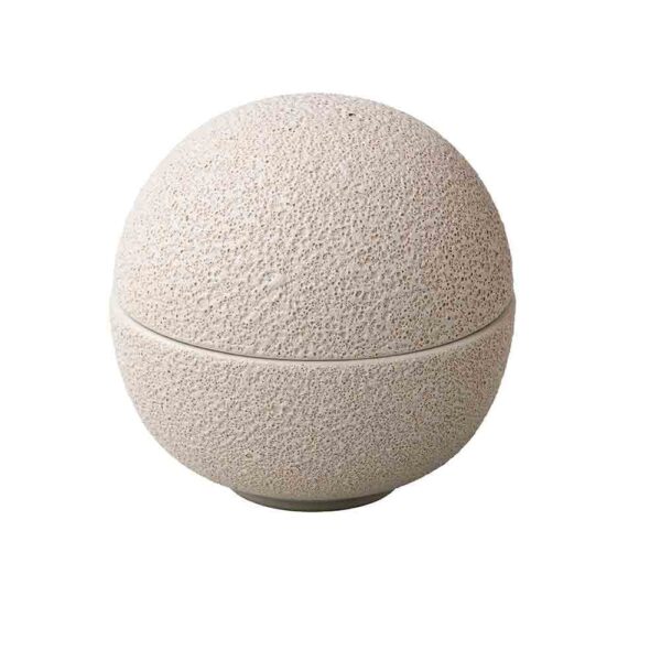 Vulcanic White Round Bowl w/Lid 15.8cm