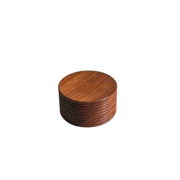 Walnut Cylinder 9x5cm(h)-Ribbed Side