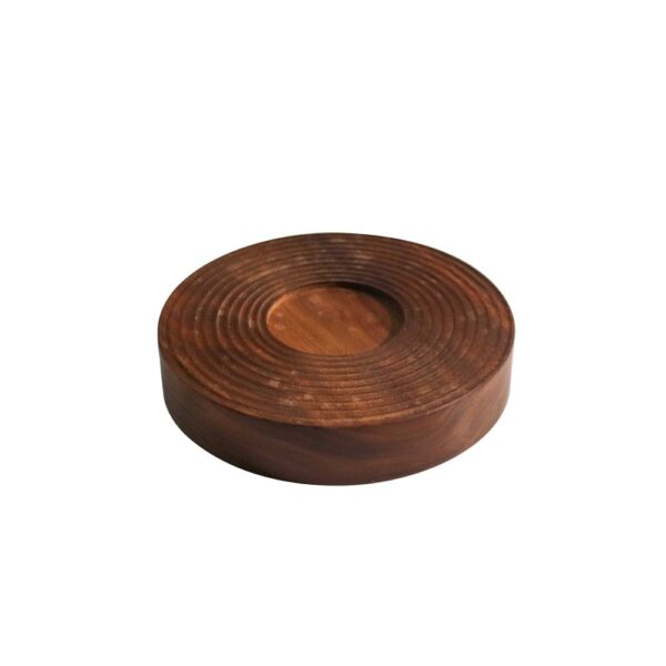 Walnut Ribbed Plate 16x3cm - 6cm Indent