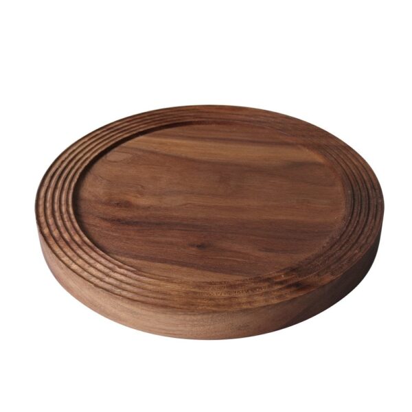 Walnut Ribbed Plate 24x3cm(h)