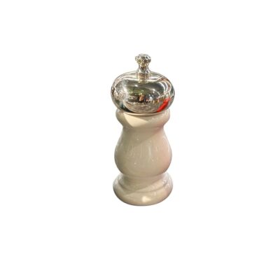White Wood and  Nickel Plated Pepper Mil