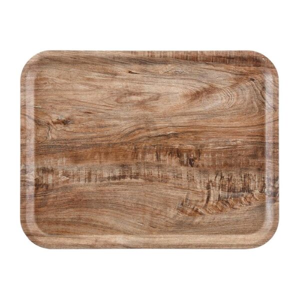 Wood Finish Tray 43x33cm - Brown Oak