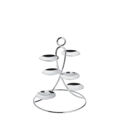 Petit Four Stand 6 Small Dishes-Silver Plated