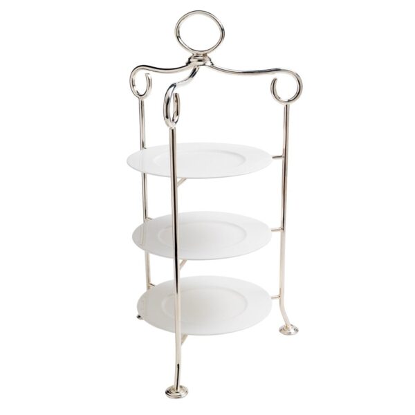 Silver Round 3 Tier Tea Stand 53cm