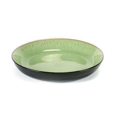 *DISCON* Pure Serving Plate M Green/Black 25cm