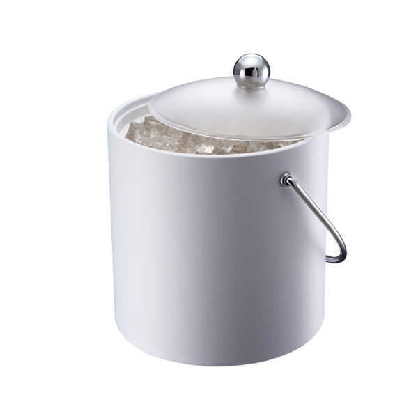 Ice Pail Ice Bucket w/Scoop - White
