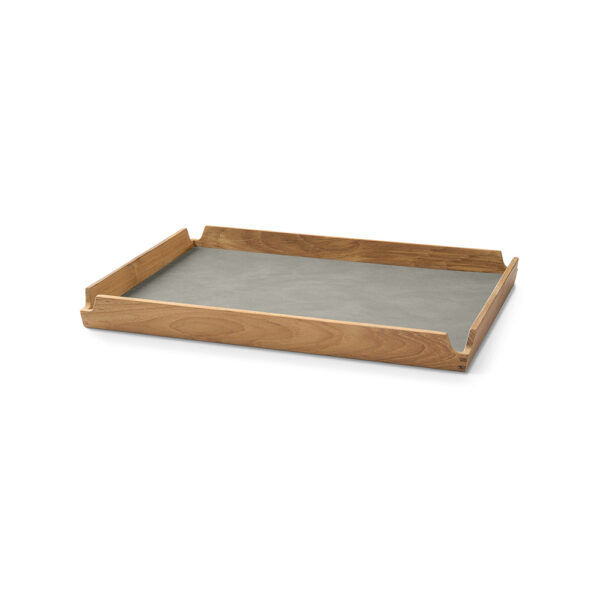 Teak Tray Airy 36.6x28.6x3.5cm(h) - Nupo Light Grey