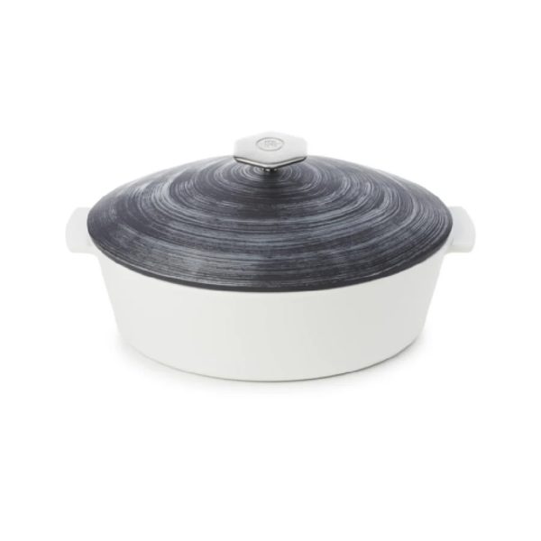 Oval Cocotte 32.5x26.5x16cm(h)-Silver