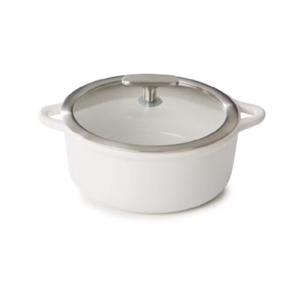 Cocotte Induction 19cm w/Glass Lid - Alabaster White