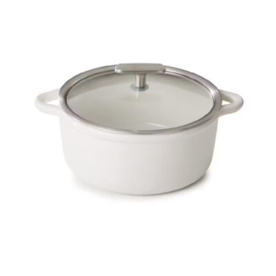 Cocotte Induction 22cm w/Glass Lid - Alabaster White