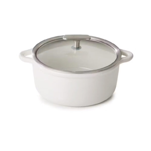 Cocotte Induction 22cm w/Glass Lid - Alabaster White