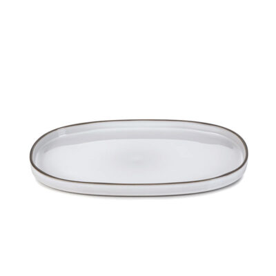 Caractere Oval Plate 35.5x21.8cm - White Cumulus