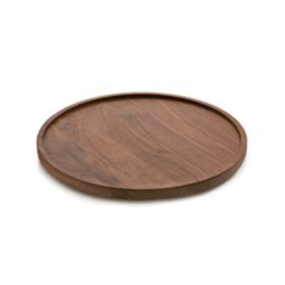 En Scene Round Tray w/Edge 33cm - Walnut