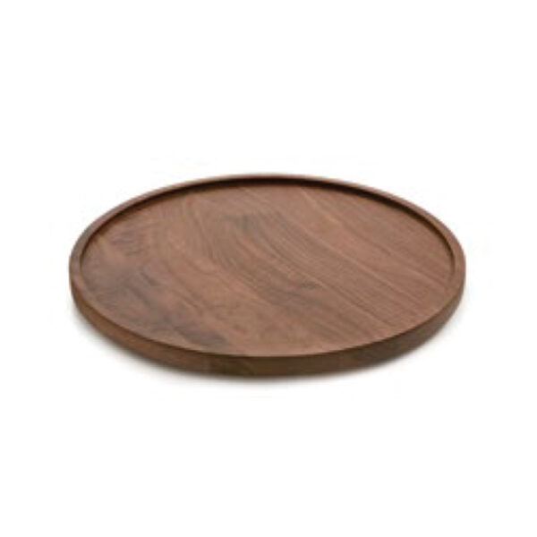 En Scene Round Tray w/Edge 33cm - Walnut