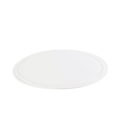Round Tray w/groove 33cm - White Nacryl
