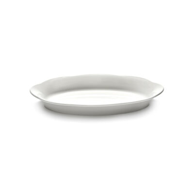 High Oval Plate M White Silhouette 24.5x15x3.2cm(h)