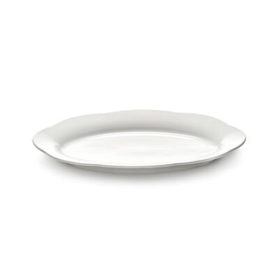 High Oval Plate L White Silhouette 30x21x3.2cm(h)