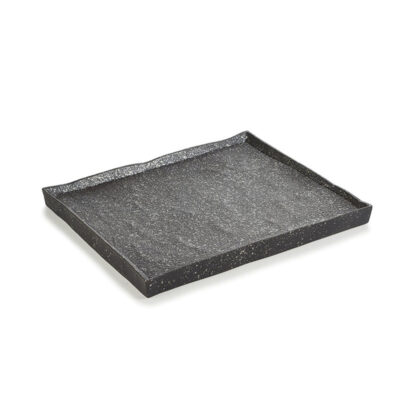 Solstice Rect Plate 21x17.5cm - Cosmos Platinum