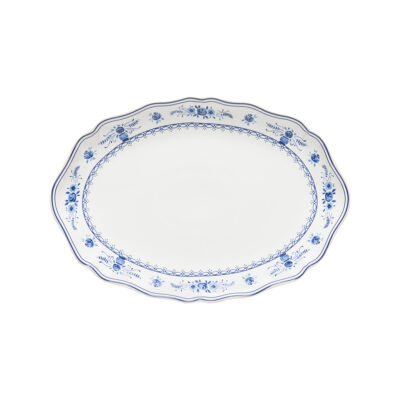 Vila Oval Platter 32cm - White/Blue