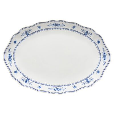 Vila Oval Platter 40cm - White/Blue
