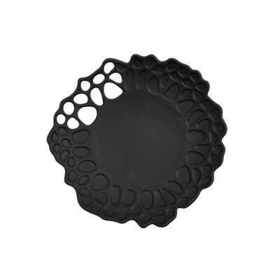 Organic Plate 23x23x3cm(h) - Gloss Black
