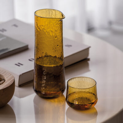 Craquele carafe 80cl amber